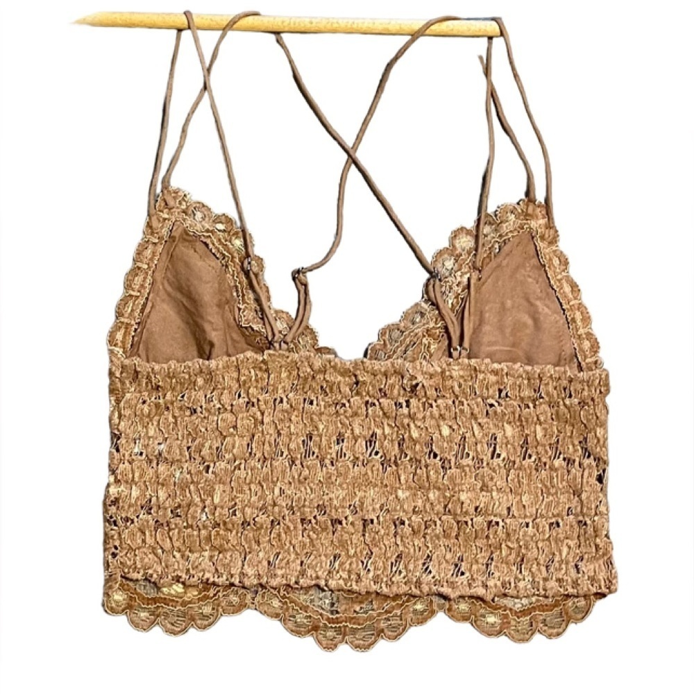 FREE PEOPLE Intimately Celine Lace Bralette Burnt Caramel size XS NWT - Picture 8 of 16